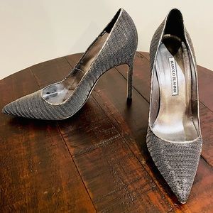 Manolo Blahnik Silver Chain Mesh Bb 105 Pumps